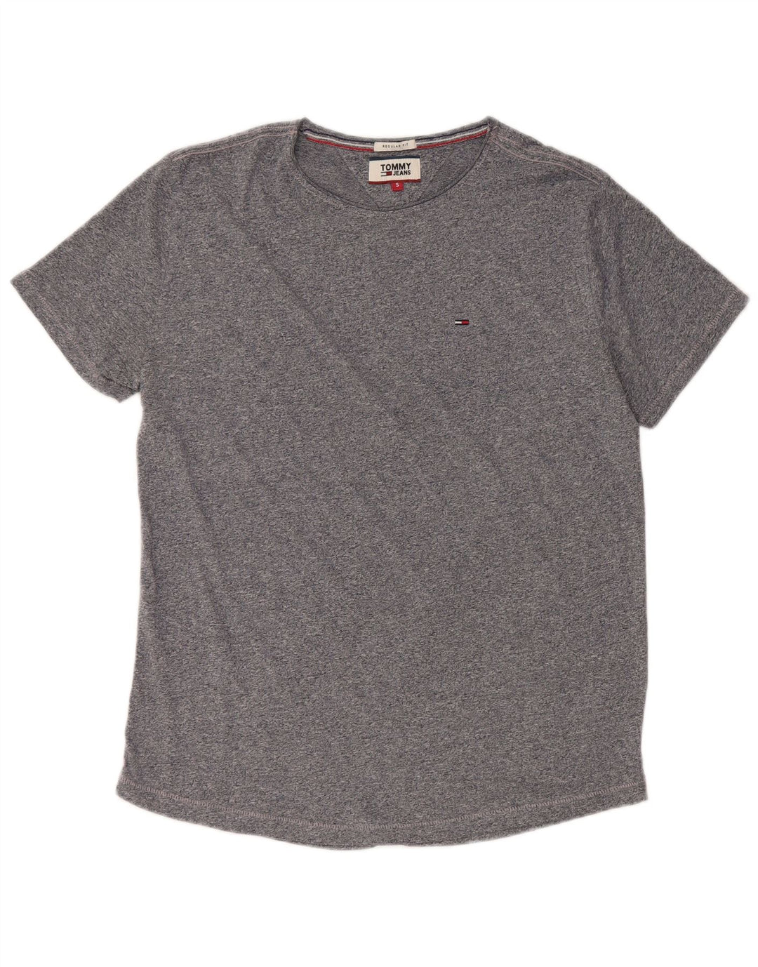 T-shirt da uomo vestibilità regolare Tommy Hilfiger Top Small in cotone screziato blu navy