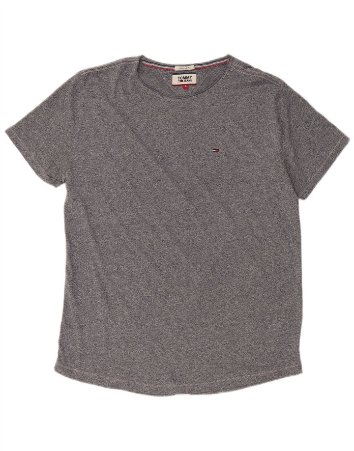 T-shirt da uomo vestibilità regolare Tommy Hilfiger Top Small in cotone screziato blu navy