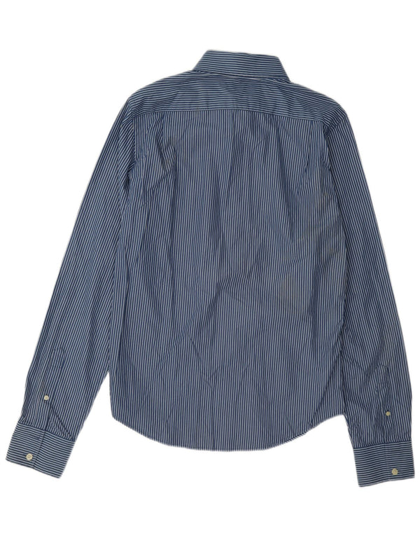 Camicia muscolare da uomo Abercrombie & Fitch in cotone gessato blu medio
