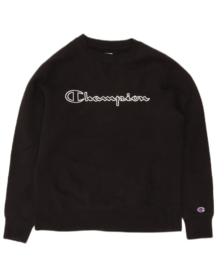 Felpa Champion da uomo Petit Graphic, maglione piccolo in cotone nero