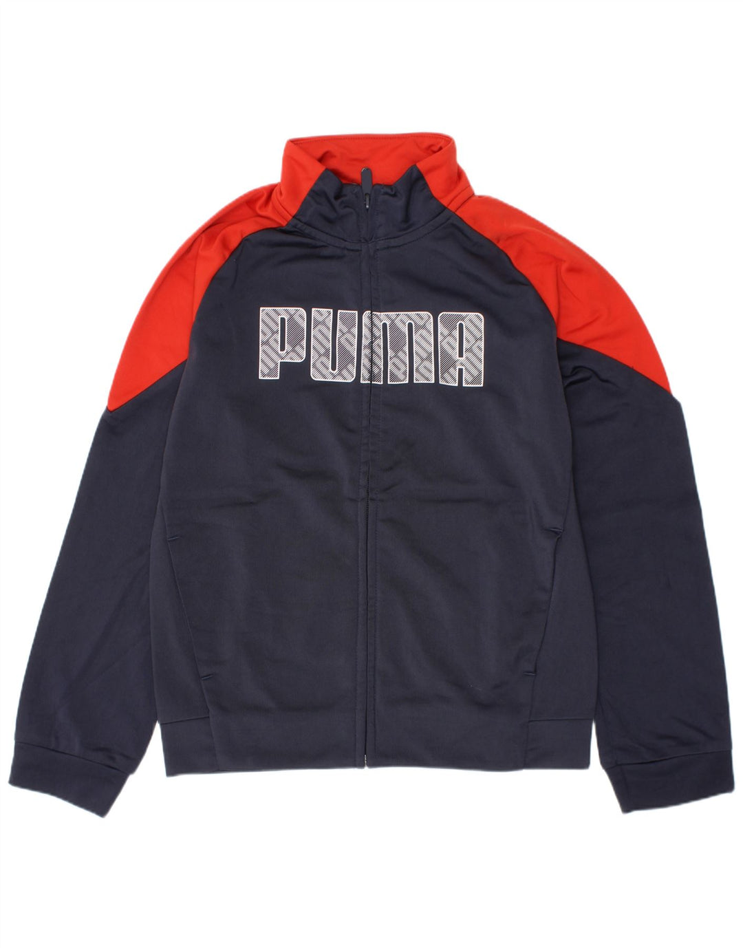 Giacca da tuta grafica da ragazzo Puma 9-10 anni Blu navy Colourblock