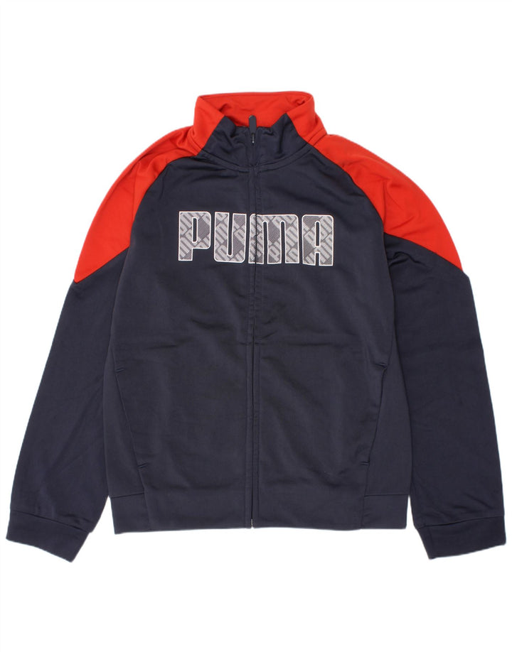 Giacca da tuta grafica da ragazzo Puma 9-10 anni Blu navy Colourblock
