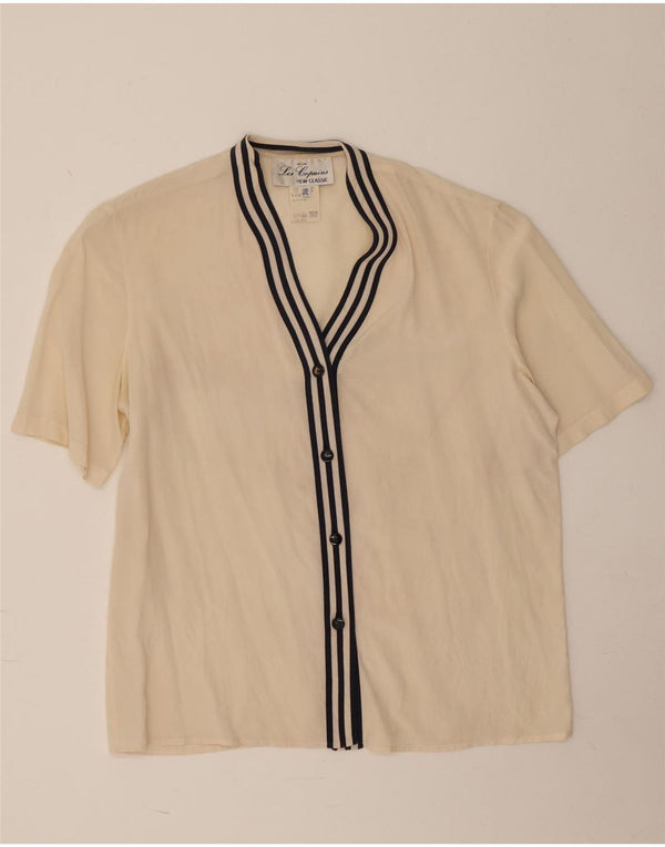 Camicetta da donna a maniche corte Les Copains IT 48 XL a righe bianco sporco