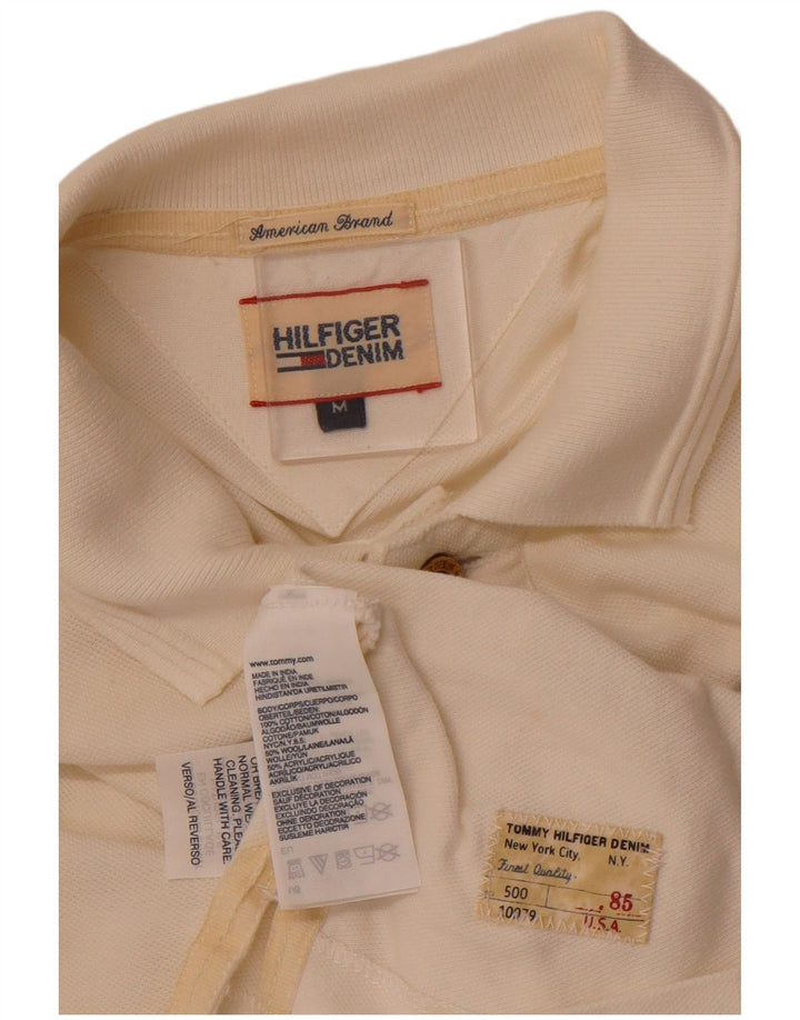 TOMMY HILFIGER Polo grafica da uomo in cotone bianco sporco medio
