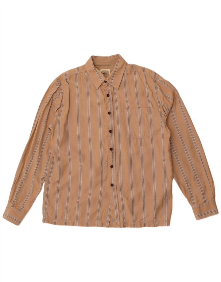 Camicia da uomo Fat Face in cotone a righe beige medio