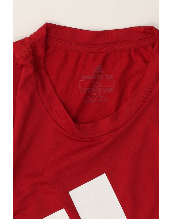 T-shirt grafica Adidas Aeroready da uomo, grande, in poliestere rosso