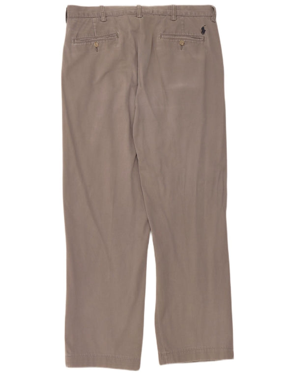 Pantaloni chino dritti da uomo Polo Ralph Lauren W34 L30 cotone grigio