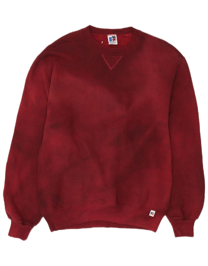 RUSSELL ATHLETIC Felpa da uomo maglione medio bordeaux in cotone tie dye