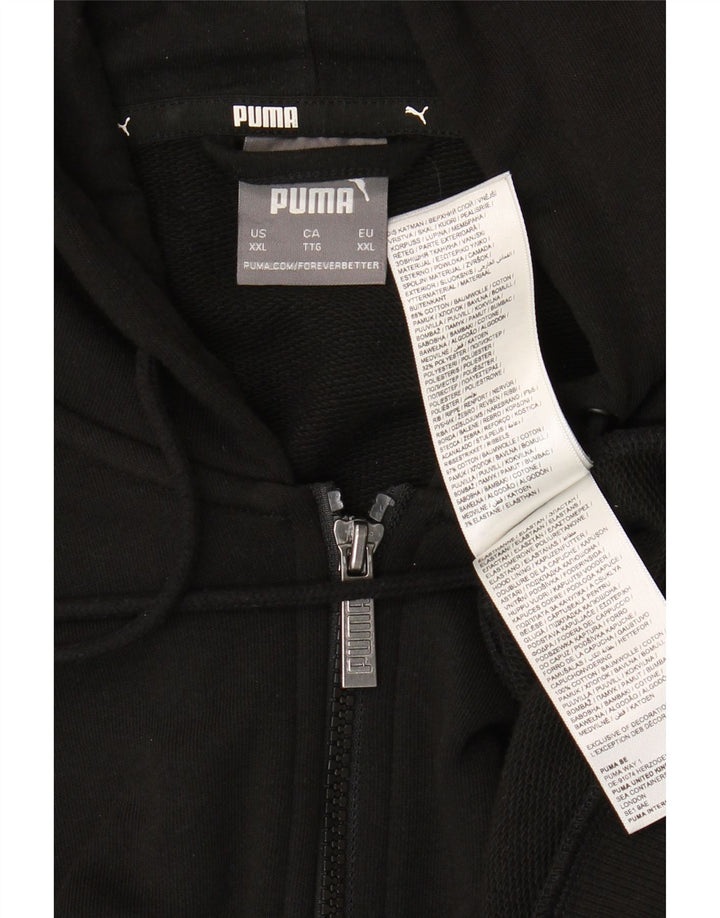 Felpa con cappuccio e zip da uomo Puma 2XL in cotone nero