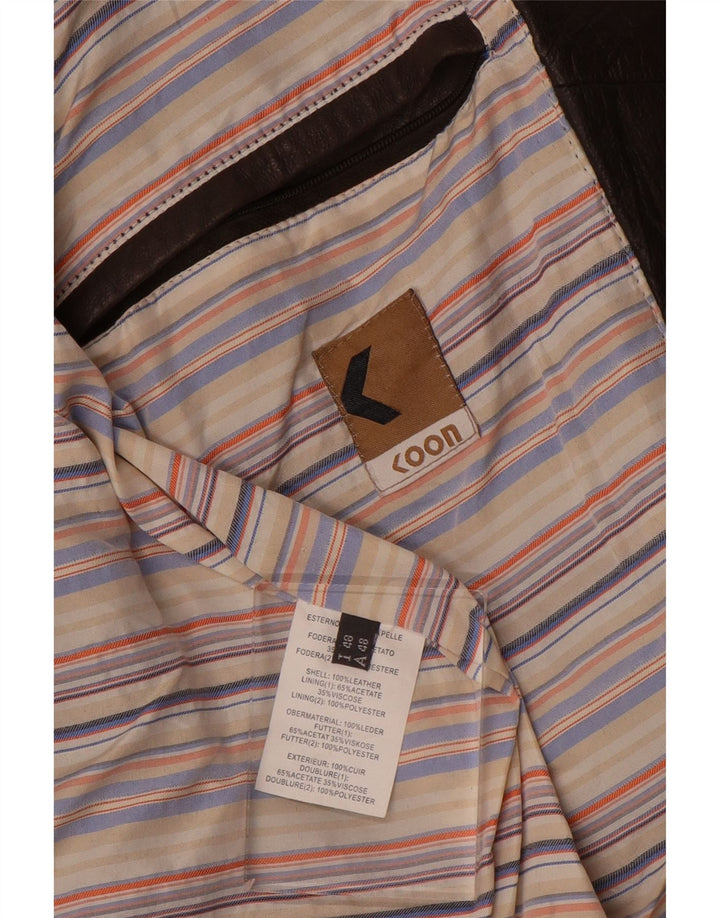 Giacca in pelle vintage da uomo IT 48 Marrone medio