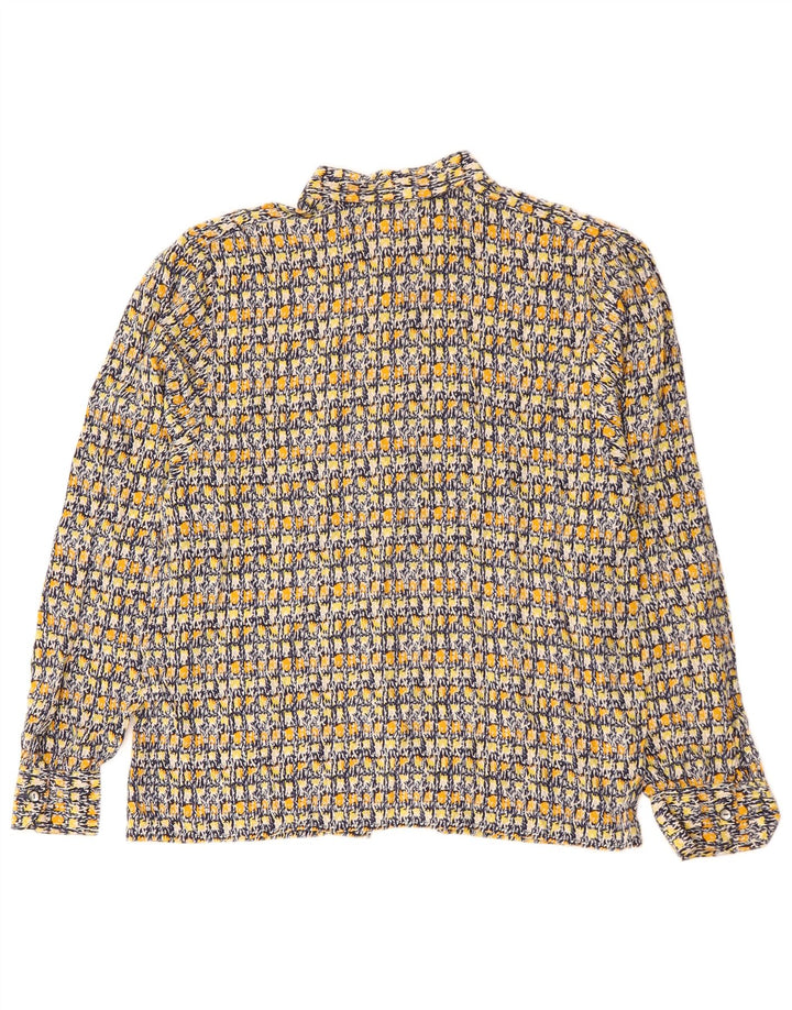 Camicia vintage da donna con motivo astratto UK 14 grande multicolore