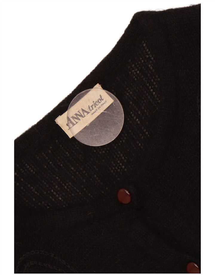ANNA Womens Cardigan Sweater IT 46 Large Black Floral