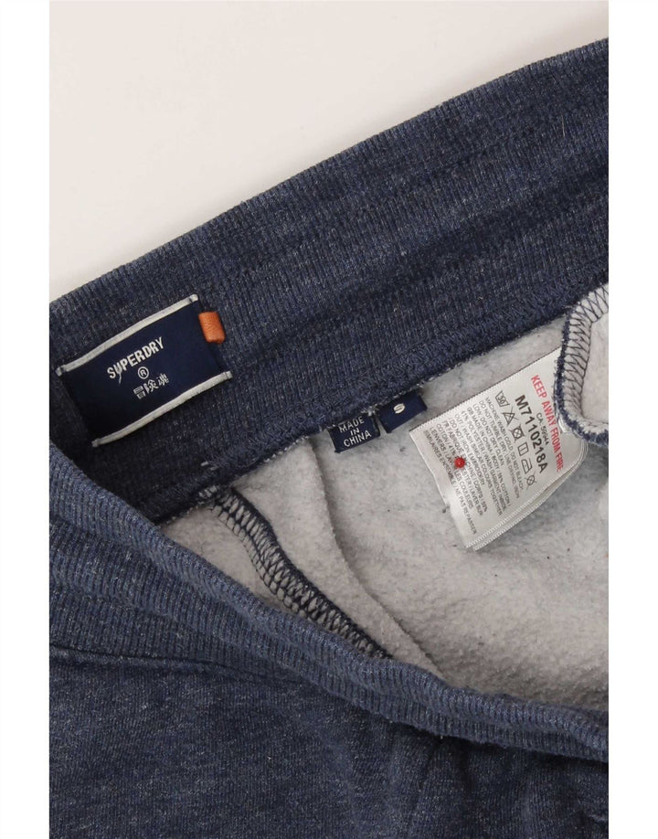 Pantaloncini sportivi da uomo Superdry piccoli in cotone screziato blu navy