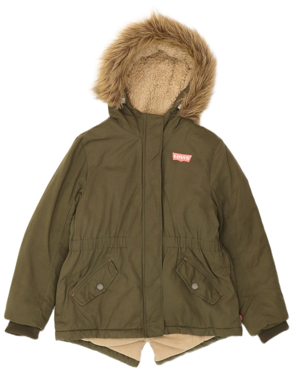 Giacca Parka con cappuccio Levi's per ragazze 11-12 anni in cotone kaki
