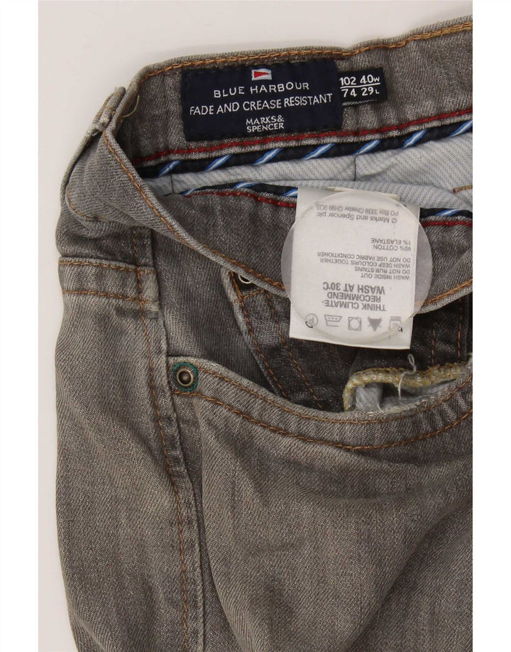 Jeans dritti Marks & Spencer da uomo blu Harbour W40 L29 cotone grigio