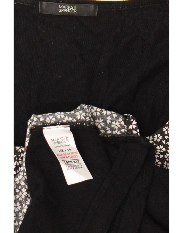 Camicetta da donna Marks & Spencer Top UK 14 Acrilico floreale nero medio