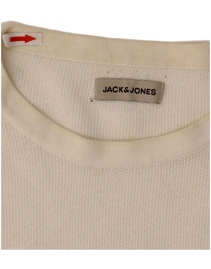 Maglione maglione girocollo da uomo Jack & Jones grande cotone bianco