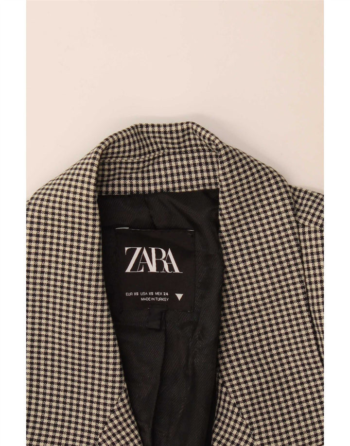 Giacca blazer doppiopetto da donna Zara UK 6 XS nera a quadretti