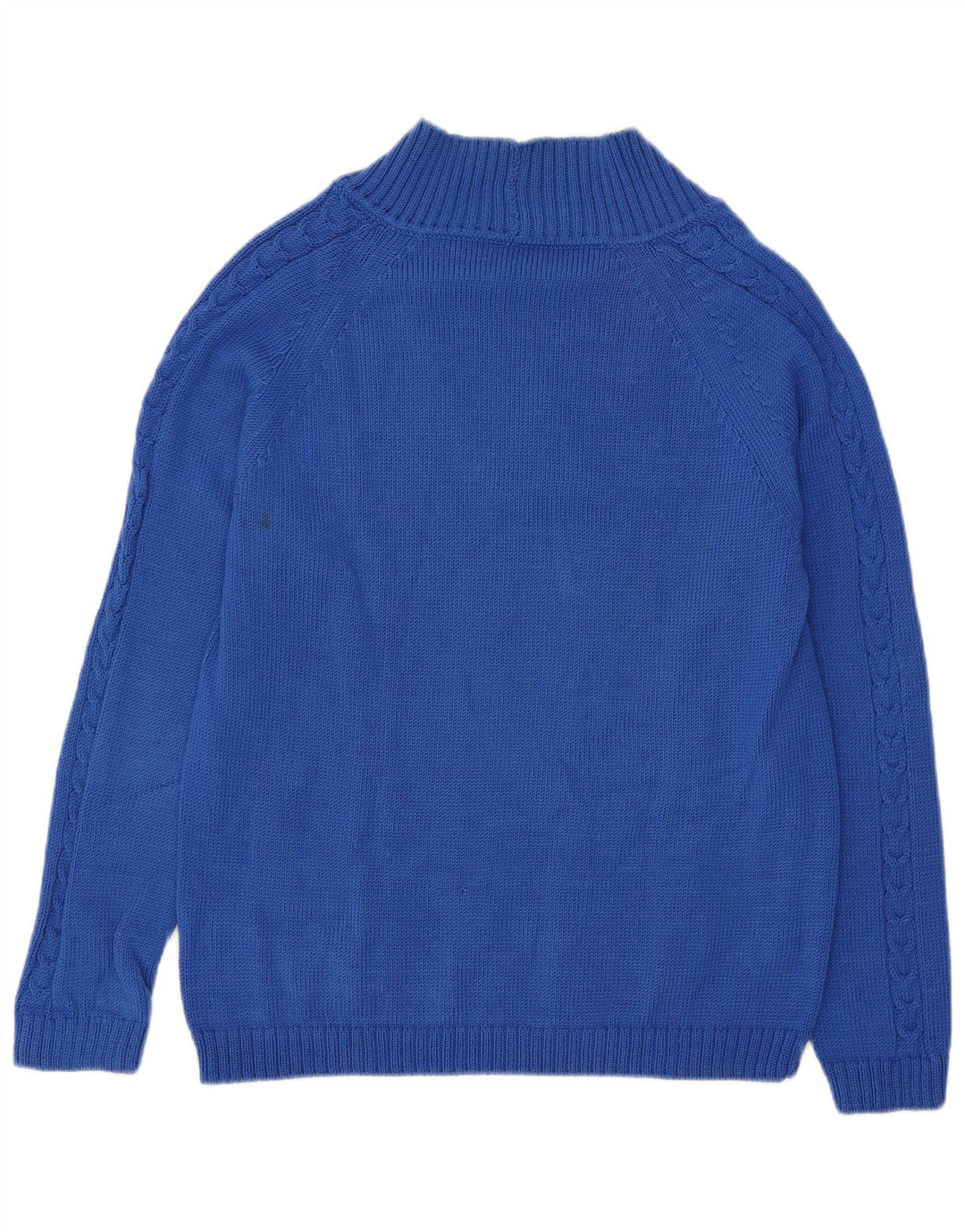 Maglione vintage da uomo con scollo a V blu medio