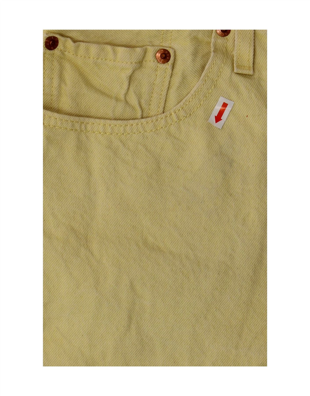 LEVI'S Pantaloncini di jeans 501 da donna W32 grandi in cotone giallo