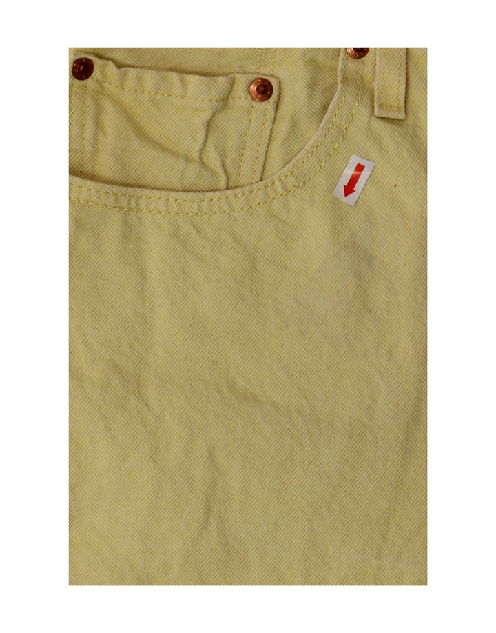 LEVI'S Pantaloncini di jeans 501 da donna W32 grandi in cotone giallo