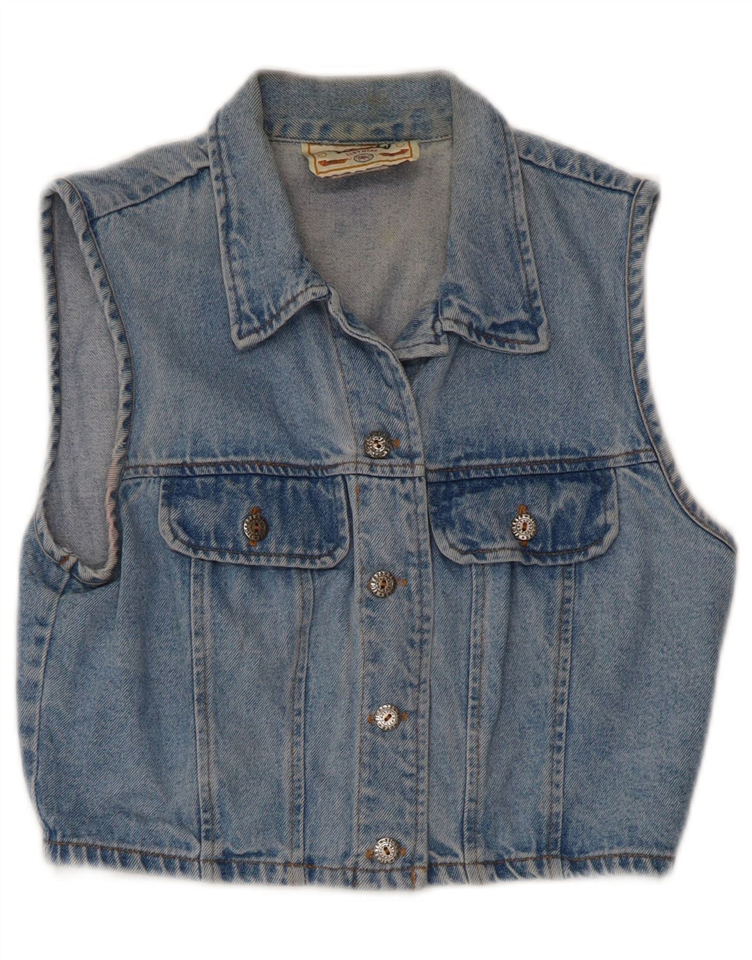 Gilet Denim Bambina VINTAGE 9-10 Anni Blu Cotone