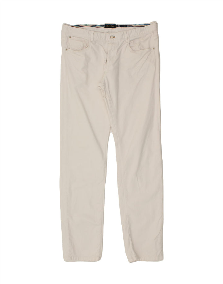 MASSIMO DUTTI Mens Slim Casual Trousers EU 44 Large W27 L33 White Vintage Massimo Dutti and Second-Hand Massimo Dutti from Messina Hembry 
