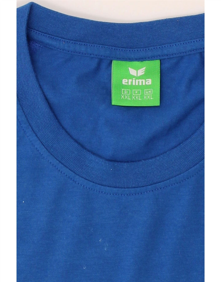 ERIMA Mens T-Shirt Top 2XL Blue Cotton Vintage Erima and Second-Hand Erima from Messina Hembry 