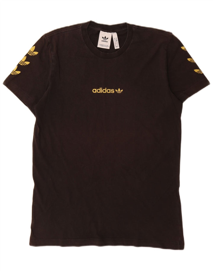 T-shirt grafica da uomo Adidas Top media nera