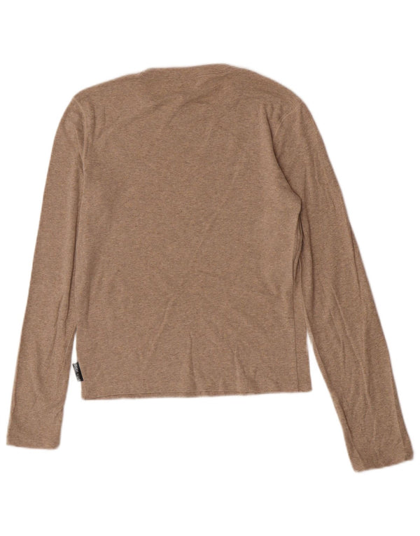 Max & Co. Top da donna a maniche lunghe UK 14 Large Beige Cotton