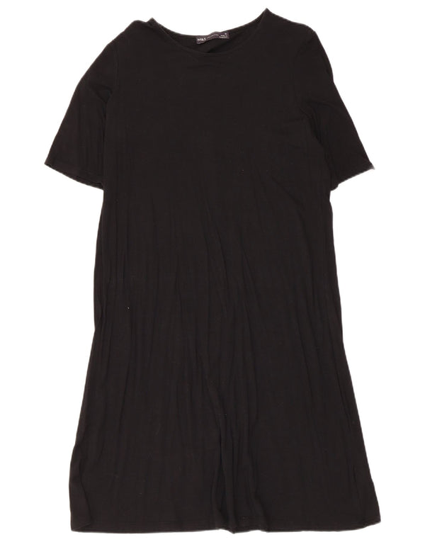 Abito t-shirt da donna Marks & Spencer UK 12 viscosa nera media