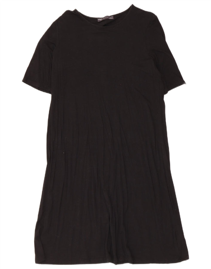 Abito t-shirt da donna Marks & Spencer UK 12 viscosa nera media