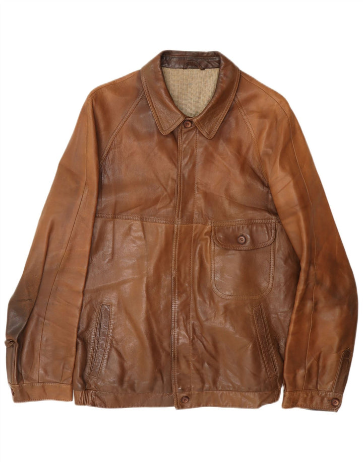 Giacca in pelle da uomo Christ UK 36 piccola marrone