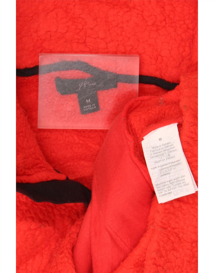 J. CREW Maglione in pile da donna con collo e zip UK 14 Poliestere arancione medio