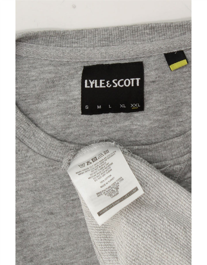 Maglione maglione girocollo da uomo LYLE & SCOTT 2XL cotone grigio