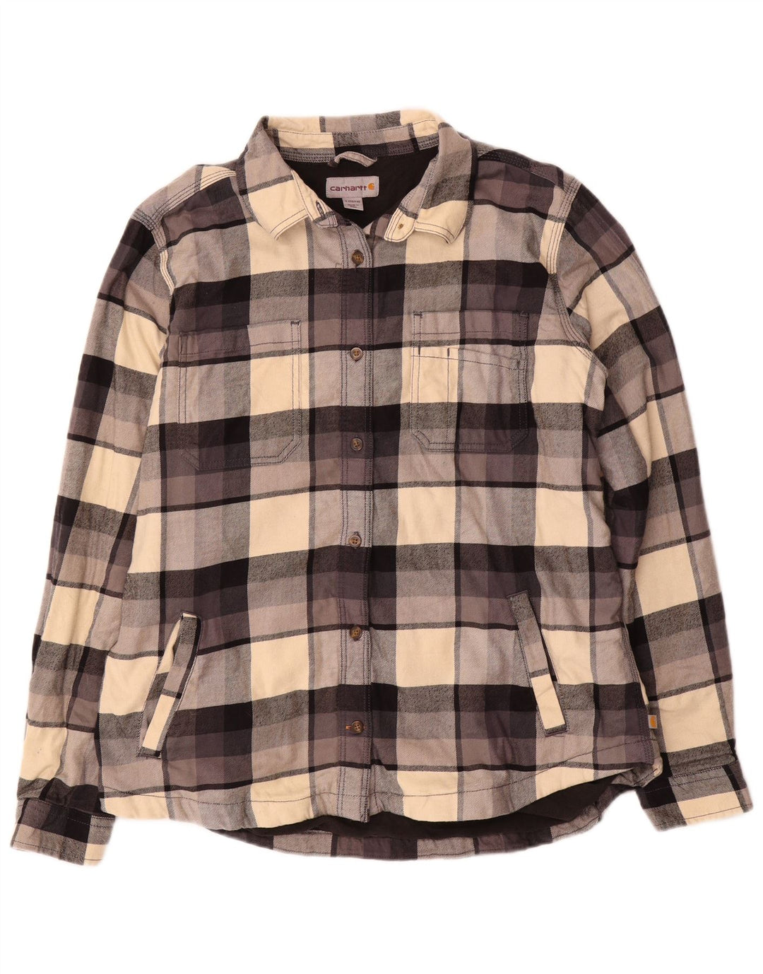 Camicia da donna in flanella da boscaiolo Carhartt US 12/14 grande motivo a quadri multicolore