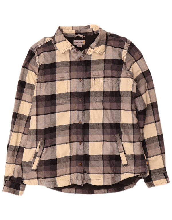 Camicia da donna in flanella da boscaiolo Carhartt US 12/14 grande motivo a quadri multicolore