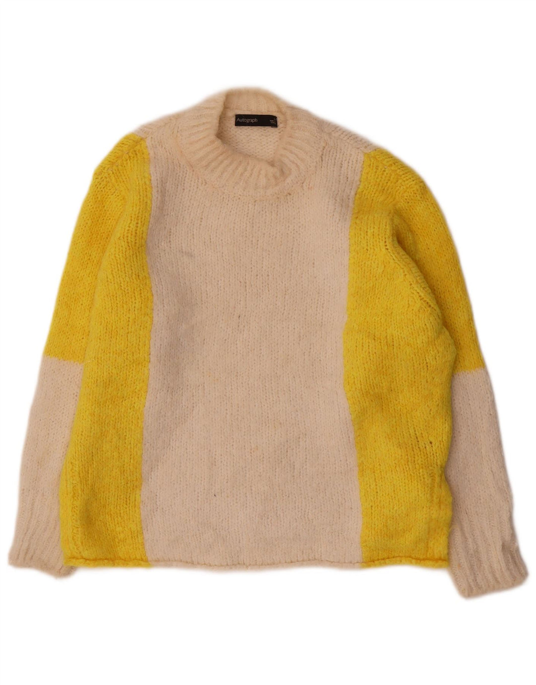 Maglione maglione a collo alto da donna Marks & Spencer UK 10 piccolo bianco sporco