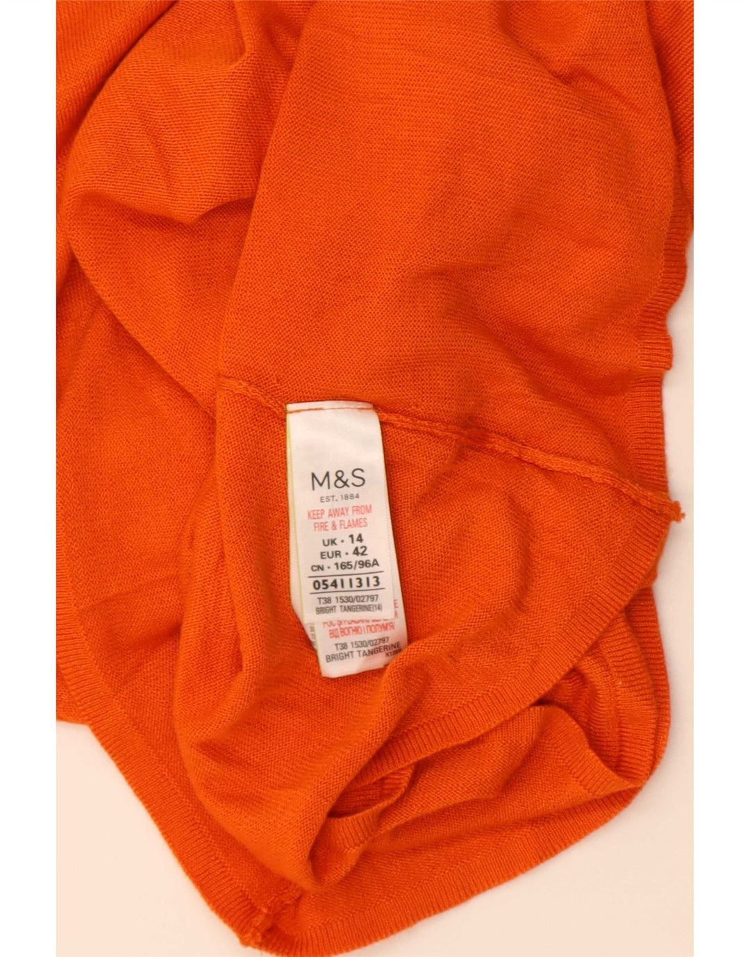 Top camicetta da donna Marks & Spencer UK 14 Acrilico arancione medio