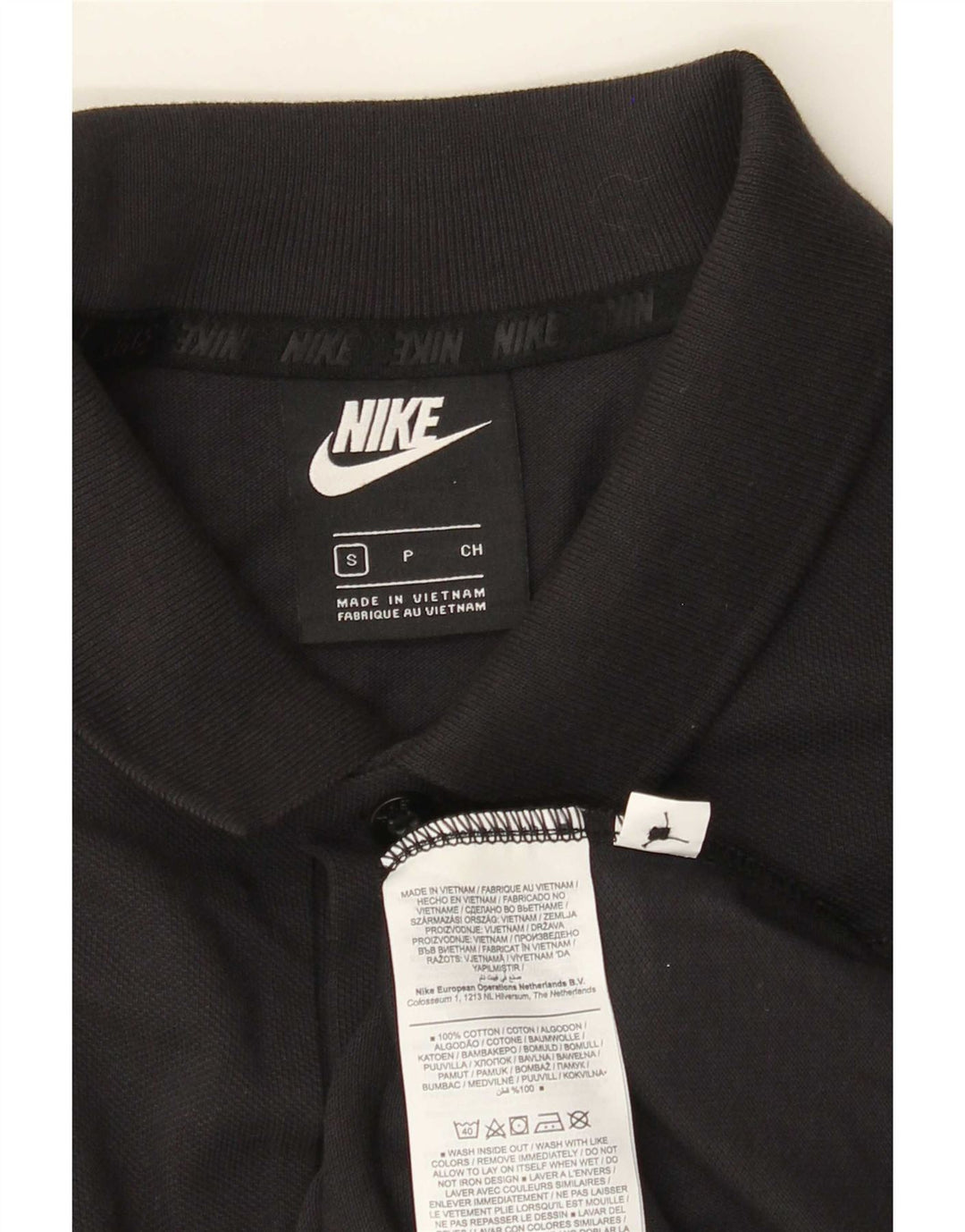 Polo Nike da uomo piccola in cotone nero