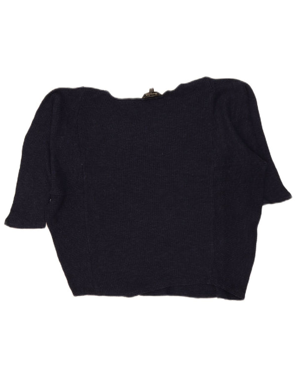 Massimo Dutti Maglione da donna con scollo a barchetta con maniche a 3/4 UK 6 XS Blu navy