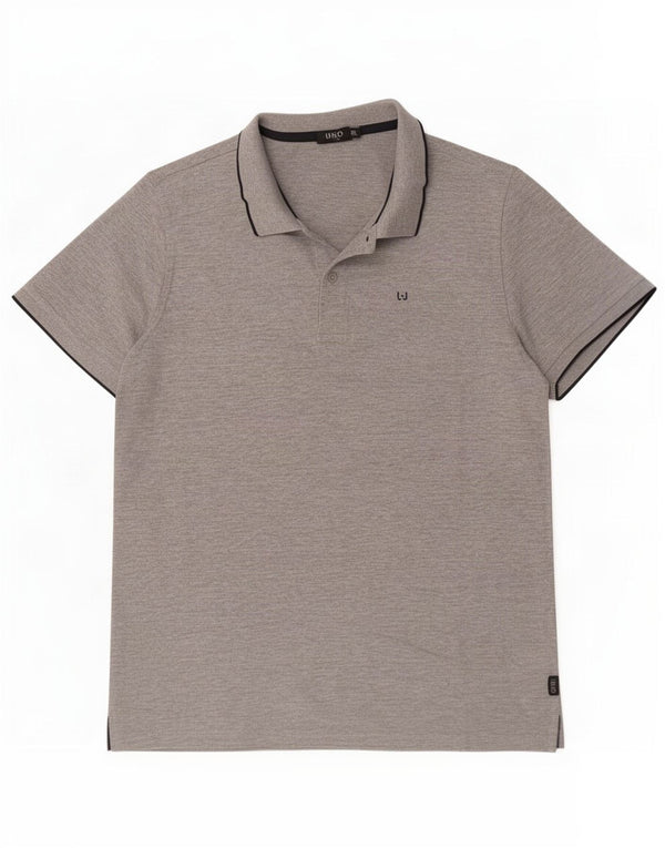 Liu Jo Mens Polo Shirt XL Grey Flecked Cotton
