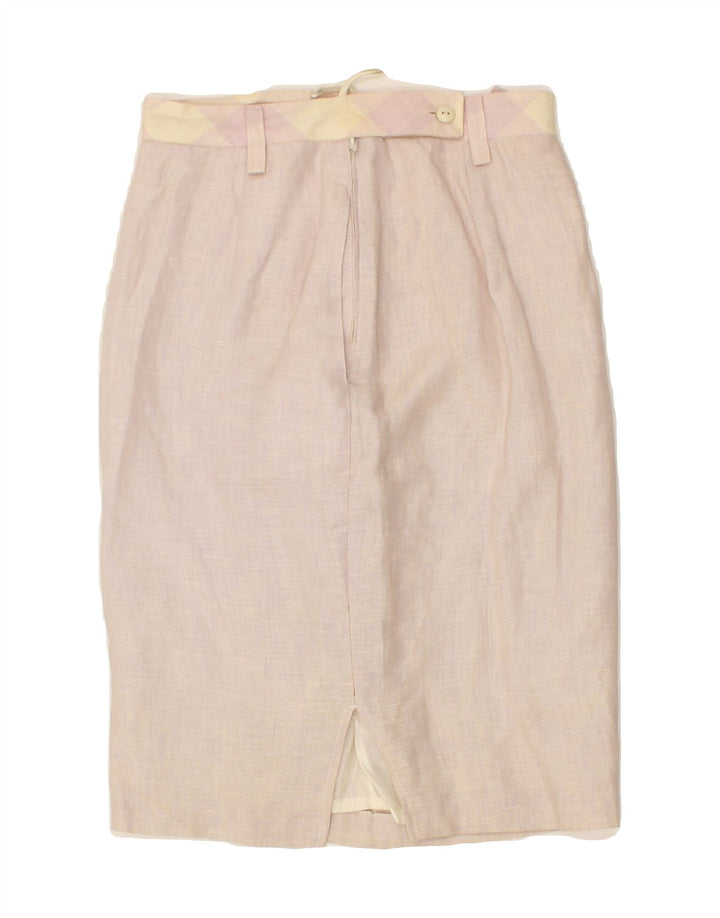 VINTAGE Womens Pencil Skirt IT 42 Medium W26 Beige Vintage Vintage and Second-Hand Vintage from Messina Hembry 
