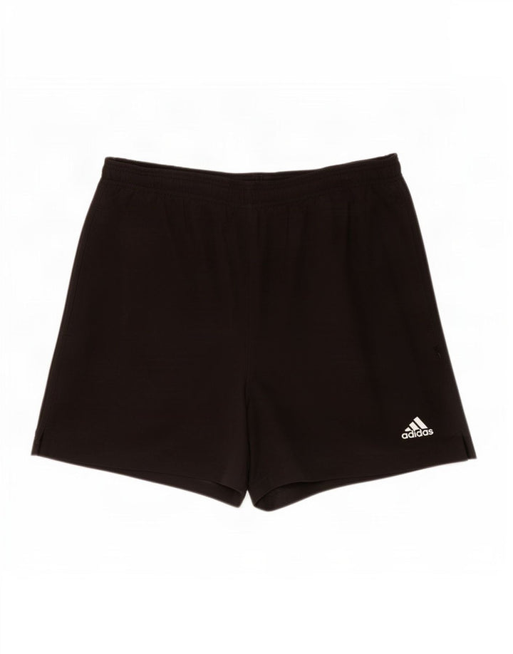 Pantaloncini sportivi da uomo Adidas grandi in poliestere nero
