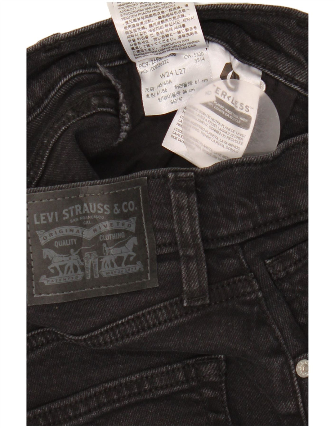 Jeans affusolati da donna Levi's W24 L27 cotone nero