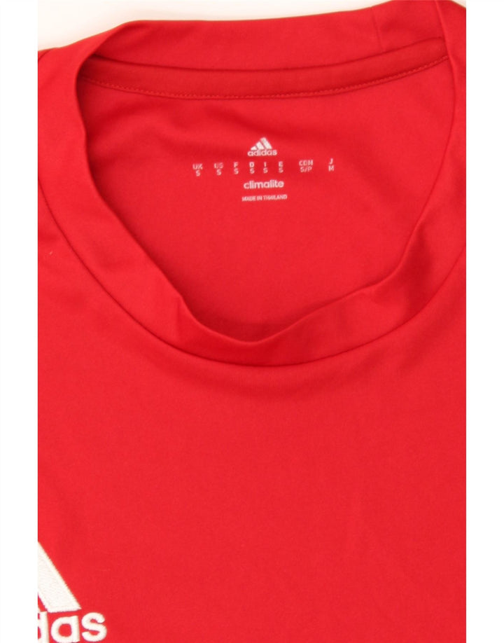 ADIDAS Mens Climalite T-Shirt Top Small Red Polyester Vintage Adidas and Second-Hand Adidas from Messina Hembry 