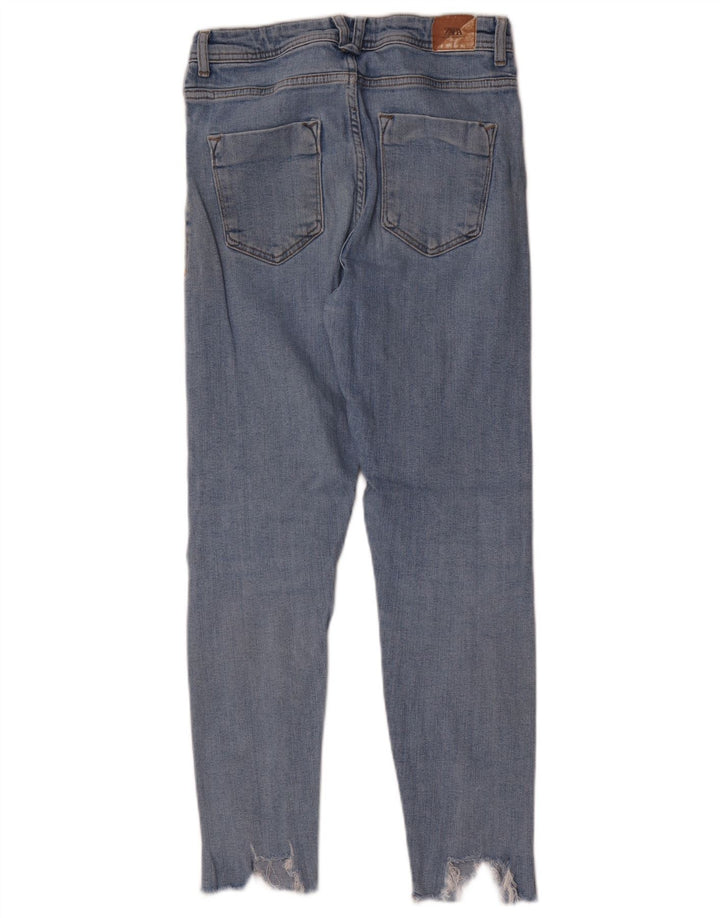 Jeans skinny effetto invecchiato Zara da donna EU 40 medio W30 L28 blu
