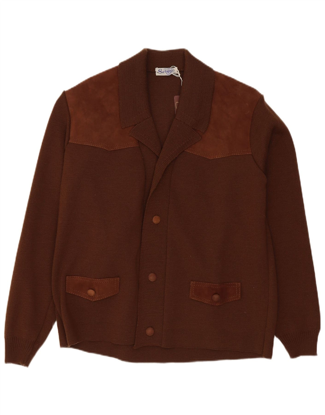 Maglione cardigan da uomo vintage piccolo marrone