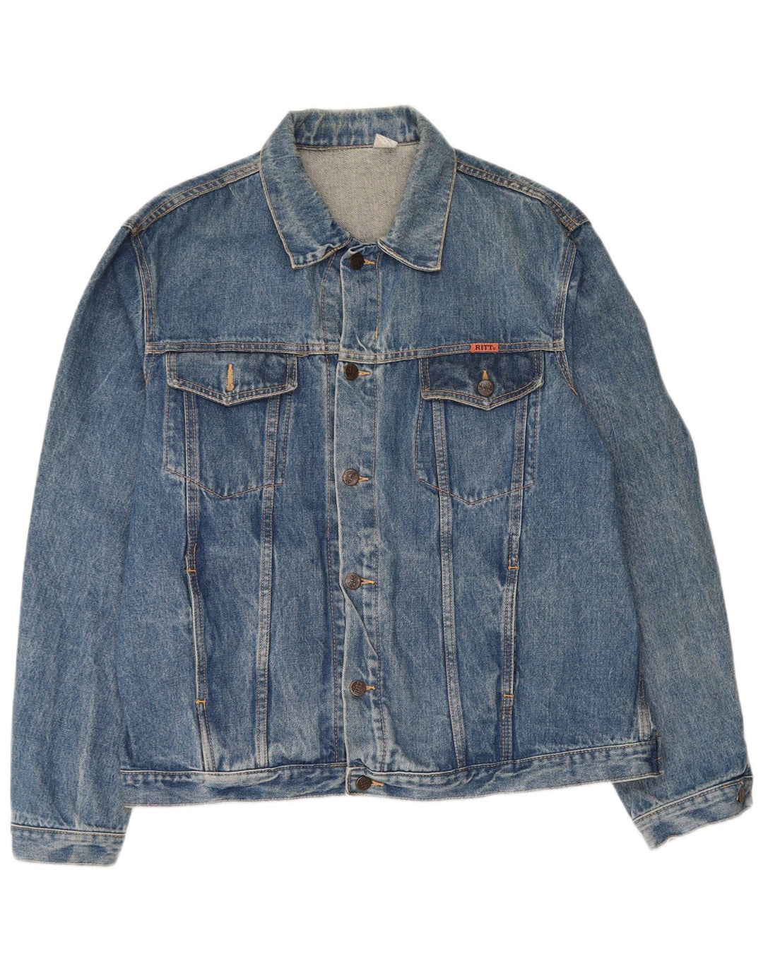 Giacca in denim da uomo Ritt UK 40 grande cotone blu