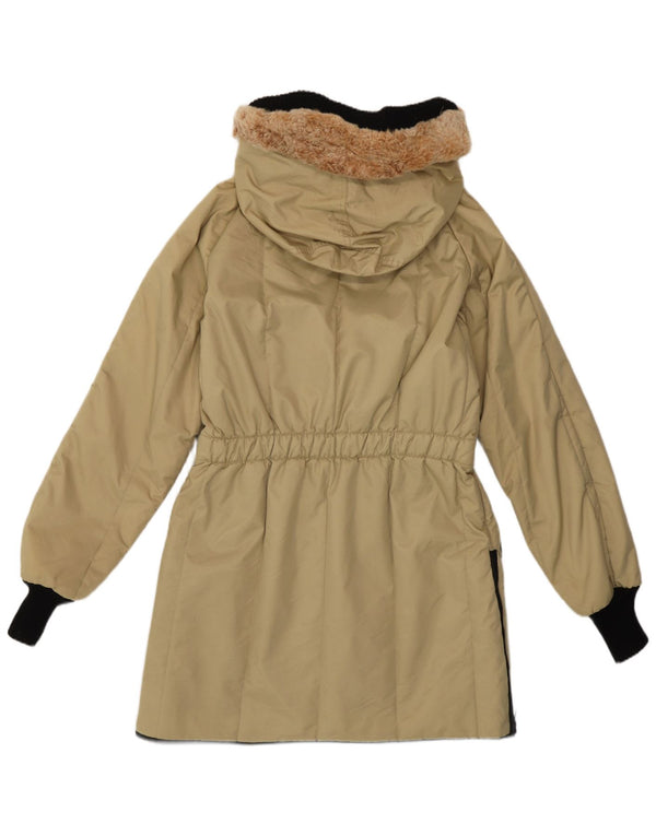 Giacca Parka con cappuccio da donna Refrigiwear UK 16 Large Beige Colourblock